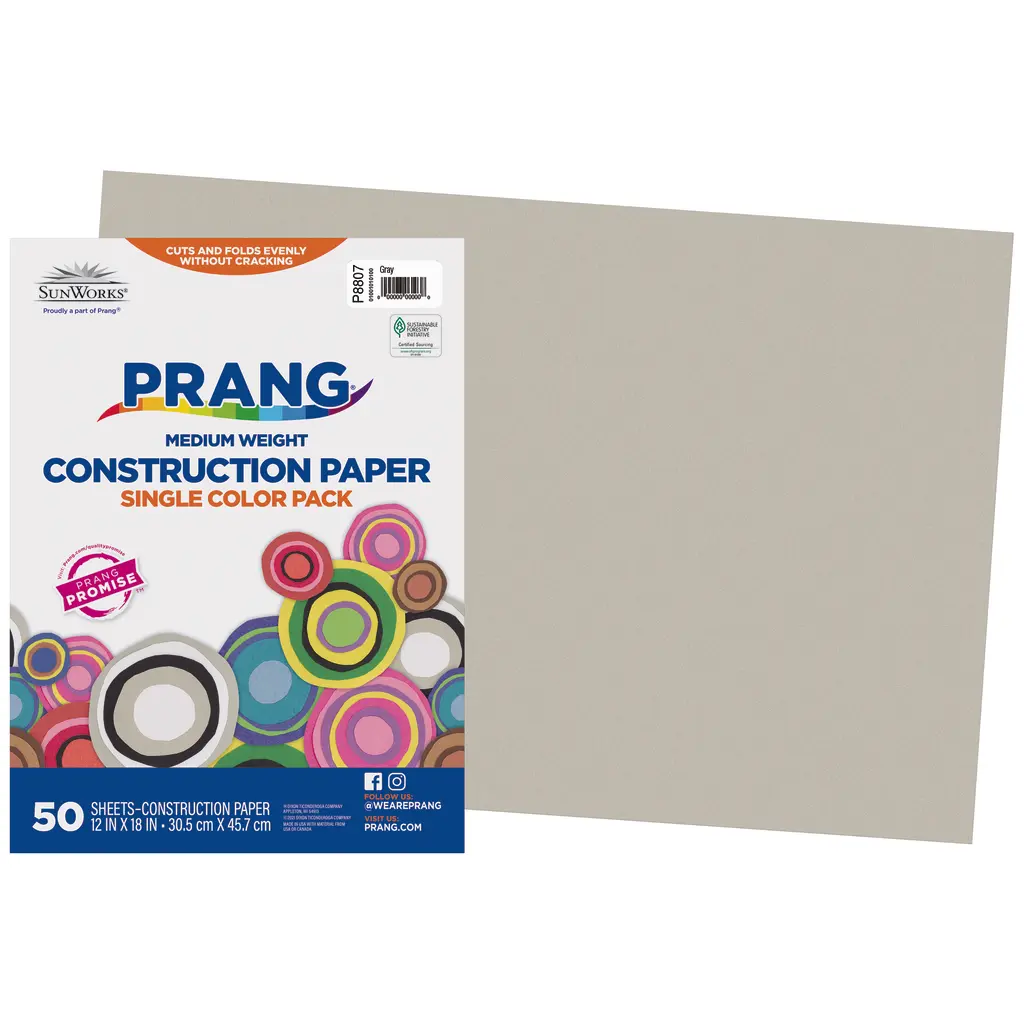 Prang Grey Construction Paper (12