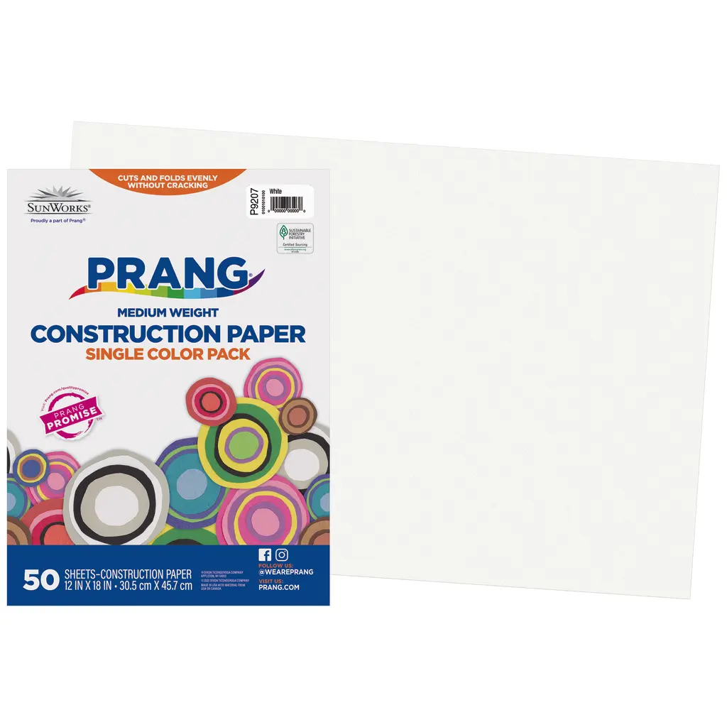 Prang White Construction Paper (12