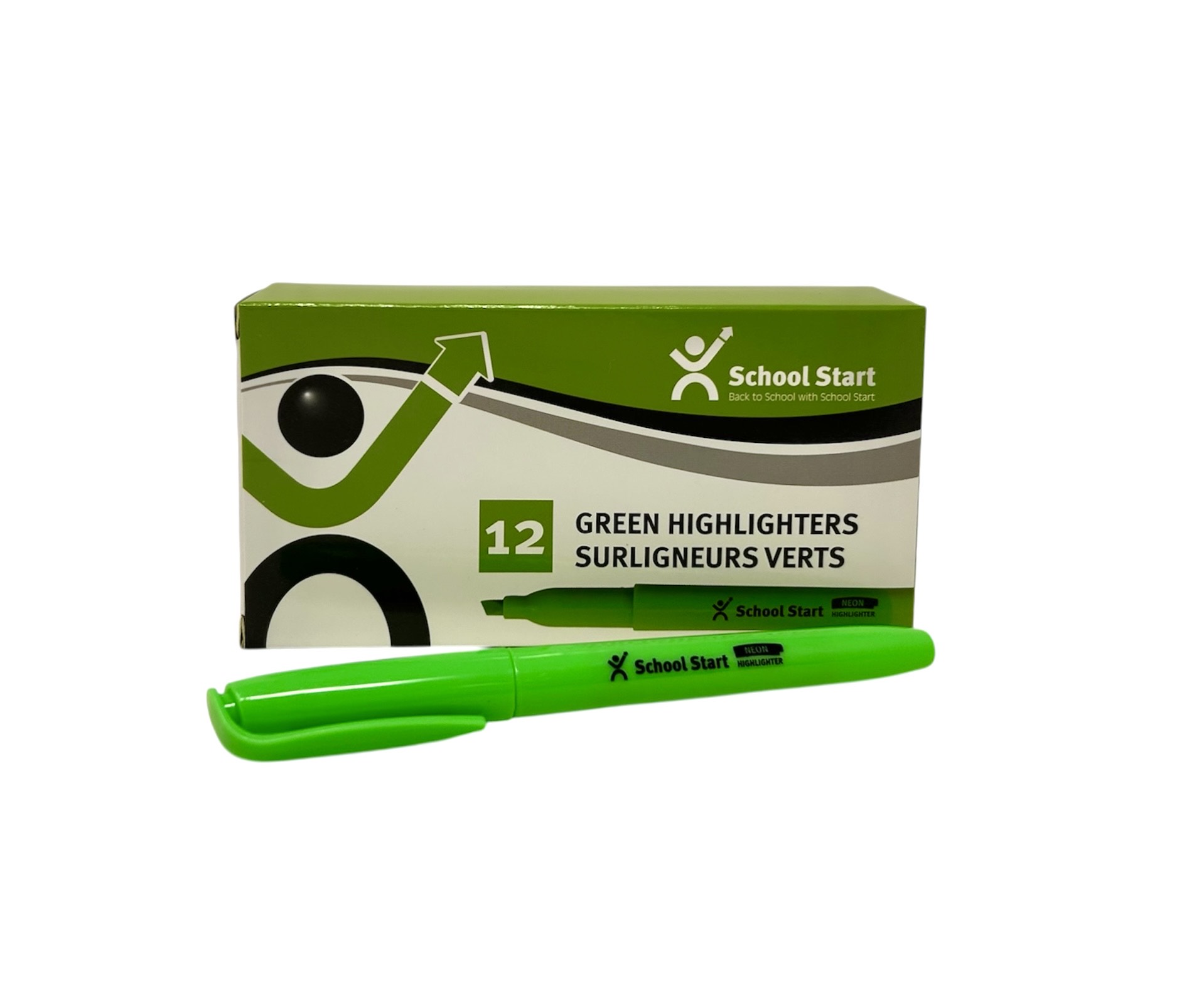 School Start Pocket Highlighter (Green) - 12 pack image