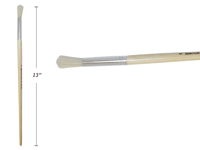 Round Hog Hair Bristle Brush w/ Long Handle - Size 8 image