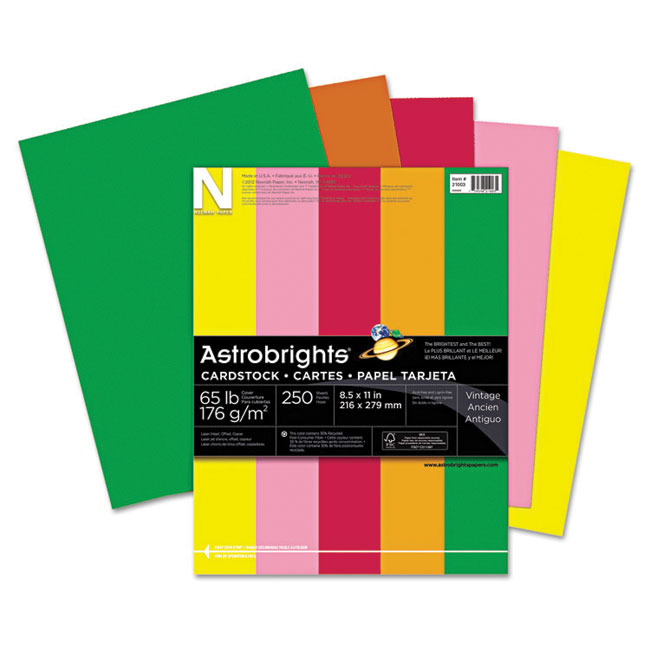 Astrobrights Card Stock - 5 Assorted Colours (8.5