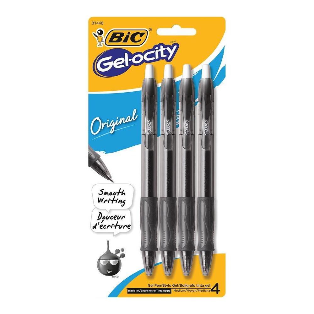 Bic Gelocity Original Gel Pen (Black) - 0.7MM - 4 Pack image