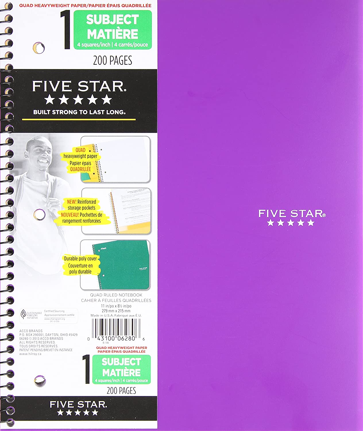 Five Star Quad (4:1) Graph Note Book - 100 sheets image