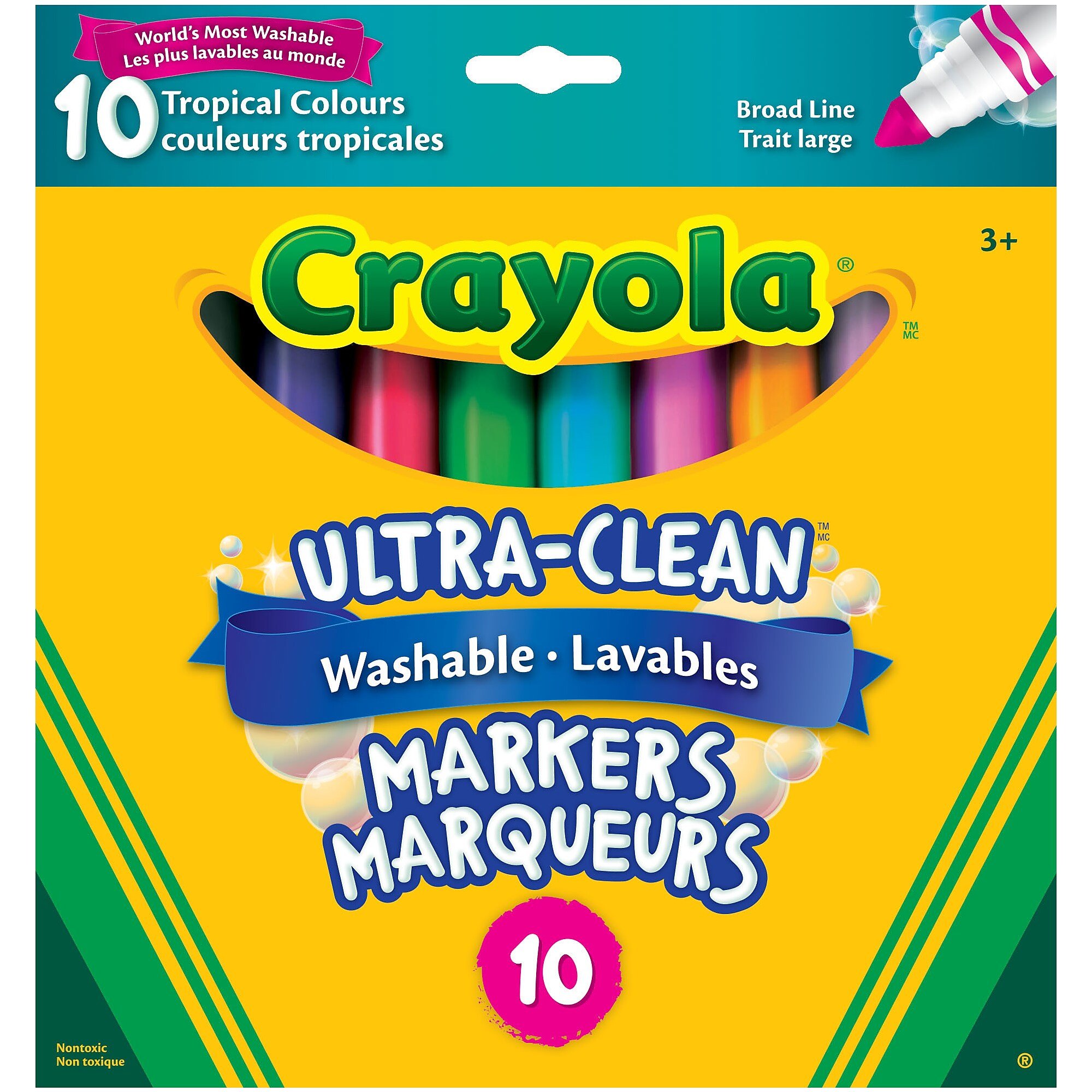 Crayola Broad Line Tropical Washable Markers - 10 pack  image